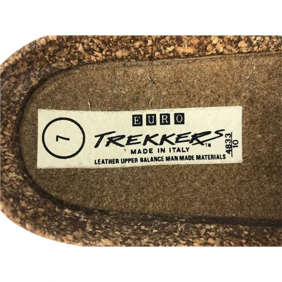 Euro‎ Trekkers Womens White Brown Adjustable Strap Slip On Slide Sandals Sz US 7 - Picture 9 of 9